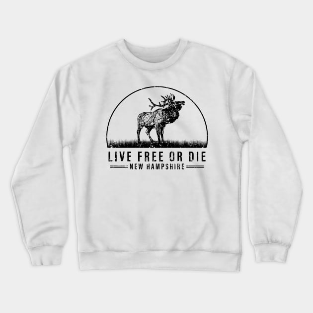 Live Free Or Die New Hampshire Crewneck Sweatshirt by Tom´s TeeStore